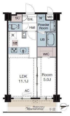 ラグゼナ東陽町(1LDK/4階)の間取り写真