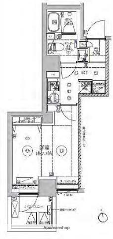 RELUXIA CITY森下(1K/3階)の間取り写真