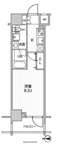 ステージグランデ錦糸町2(1K/11階)の間取り写真