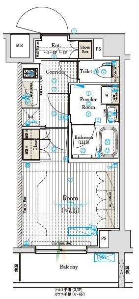 ブライズフォルム墨田(1K/2階)の間取り写真