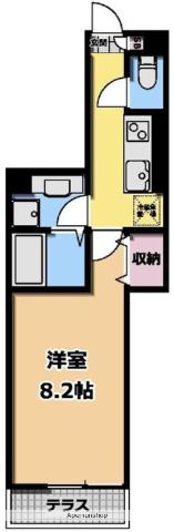 BELL HOUSE(1K/1階)の間取り写真