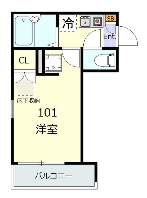 GLANZ町屋アネックス(1K/1階)の間取り写真