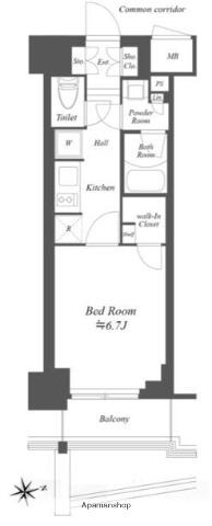 ブランシエスタ東陽町(1K/4階)の間取り写真