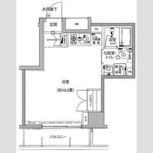 ミテッツァ千代田三崎町(ワンルーム/6階)の間取り写真