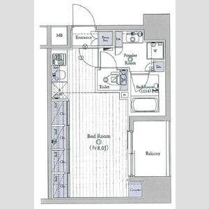 LOG東日本橋(1K/8階)の間取り写真