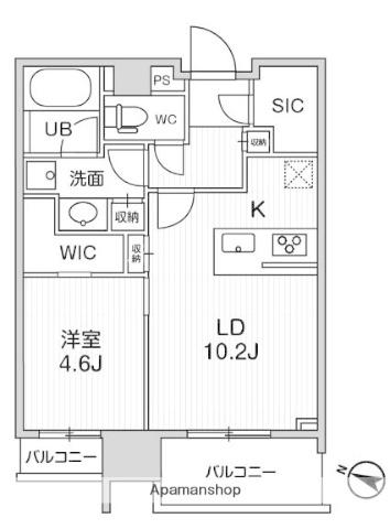 シーズンフラッツ押上(1LDK/10階)の間取り写真