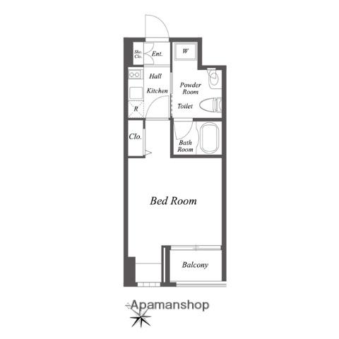 ニューシティアパートメンツ新川2(1K/2階)の間取り写真