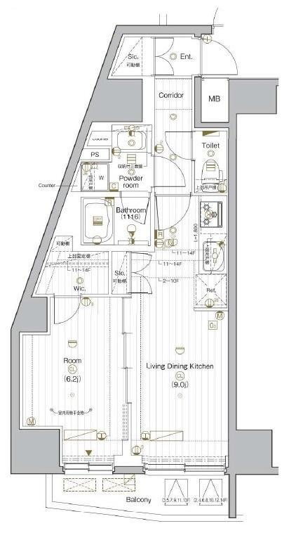 PREMIUM CUBE G 後楽園 12階階 間取り
