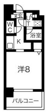 GRAN PASEO門前仲町Ⅱ(1K/6階)の間取り写真