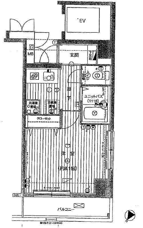 ヴェルト日本橋Ⅱツヴァイト(1K/8階)の間取り写真