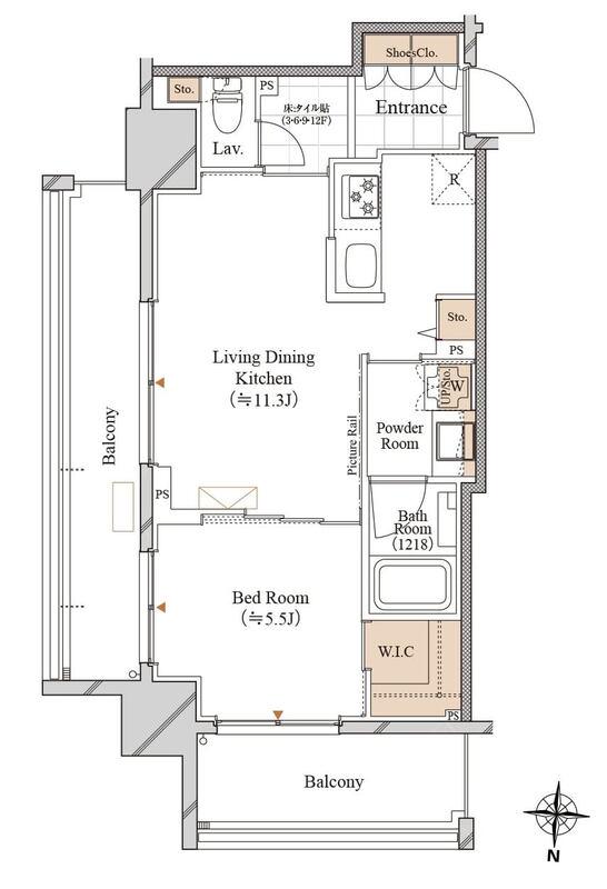 ブランシエスタ両国(1LDK/6階)の間取り写真
