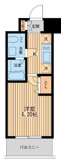 エコロジー潮見レジデンス(1K/8階)の間取り写真