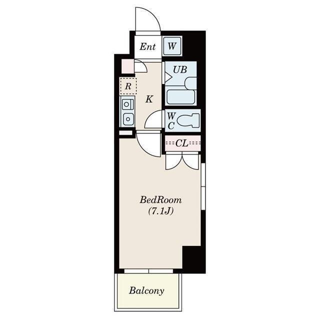 S-FORT本八幡MAIRIE(1K/4階)の間取り写真