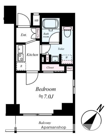プレセダンヒルズ押上(1K/8階)の間取り写真
