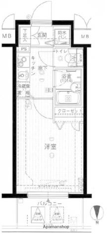 スパシエアランシア亀戸(1K/3階)の間取り写真