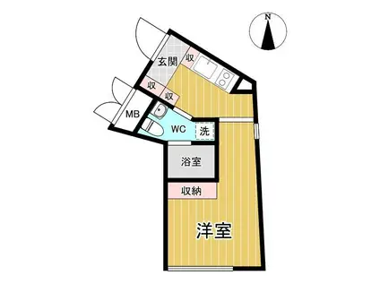 APRICOT 上野入谷(1K/2階)の間取り写真