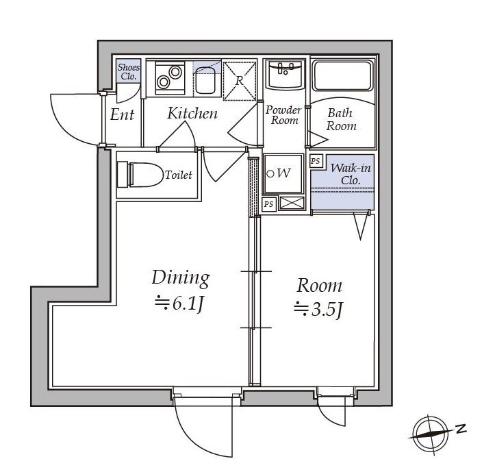 アトリオフラッツ湯島(1DK/3階)の間取り写真