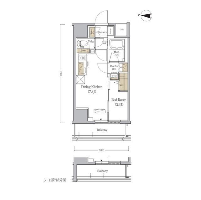 アーバネックス森下ウエスト(1DK/10階)の間取り写真