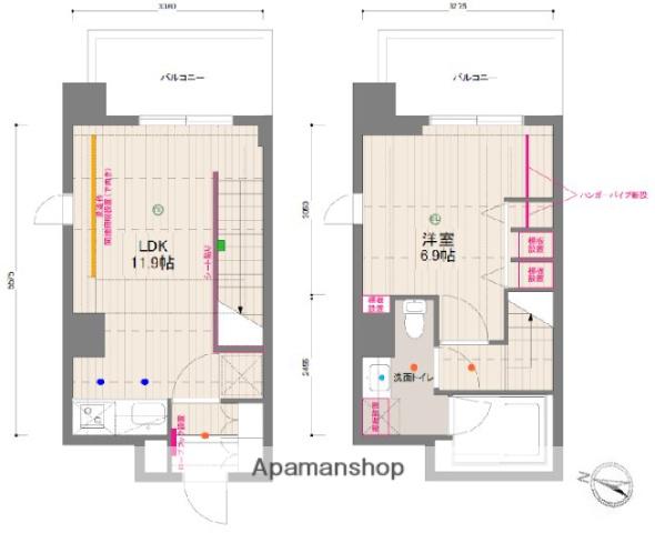 ドゥーエ月島(1LDK/10階)の間取り写真