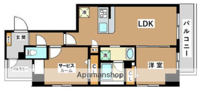 JU TOWER FRONT 亀沢(1SLDK/2階)の間取り写真