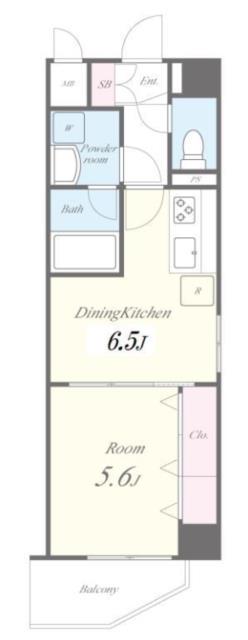 セボーンミナミスナ(1DK/5階)の間取り写真