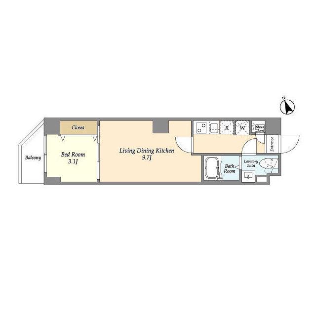 アルファコート町屋(1LDK/3階)の間取り写真