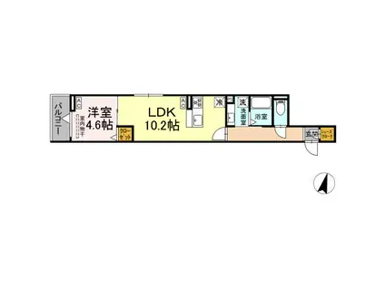グラナーデ西瑞江(1LDK/2階)の間取り写真