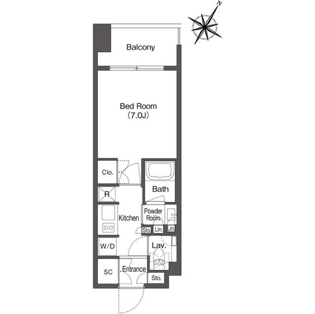 ミリアレジデンス日本橋人形町(1K/8階)の間取り写真