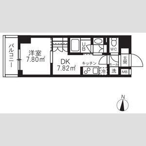 グランパセオ清澄白河Ⅱ(1DK/6階)の間取り写真