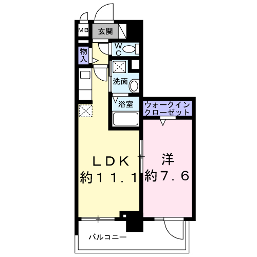 スアヴィス三ノ輪(1LDK/7階)の間取り写真