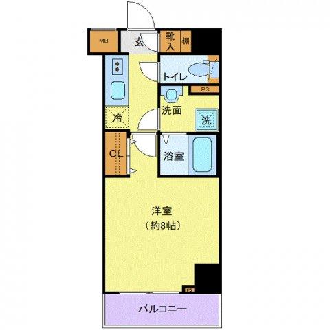 プレール・ドゥーク浅草Ⅴ(1K/6階)の間取り写真