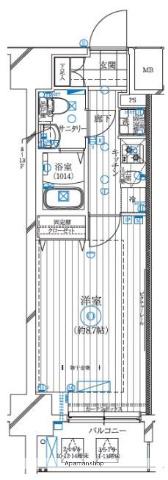 レガリス亀戸(1K/4階)の間取り写真