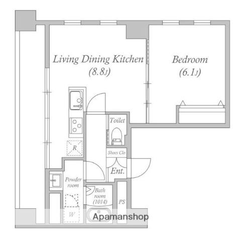 オーパスホームズ八丁堀(1LDK/13階)の間取り写真