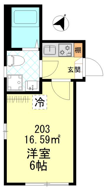 ザ・ハウス小岩(1K/2階)の間取り写真