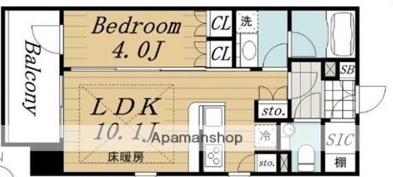 クレヴィア森下駅前(1LDK/3階)の間取り写真