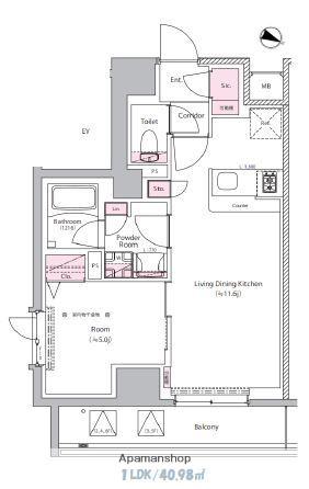 SYFORME NEXT MUKOJIMA(1LDK/6階)の間取り写真