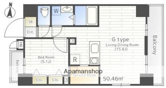 HW.HILLS 森下(1SLDK/7階)の間取り写真