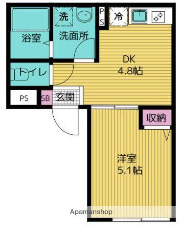 THE TERRACE TOYOSU(1DK/4階)の間取り写真