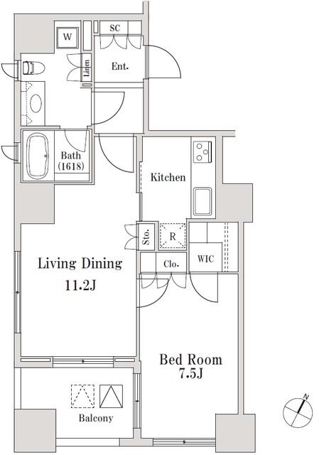 LASANTE一番町(1LDK/2階)の間取り写真