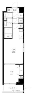 アーバンパーク亀戸Ⅱ(1LDK/5階)の間取り写真