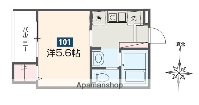 MELDIA清澄白河(1K/1階)の間取り写真