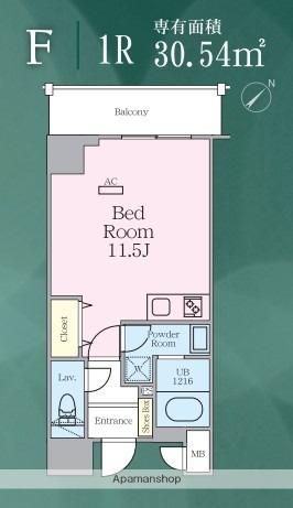 ゼンパレス日本橋(ワンルーム/8階)の間取り写真