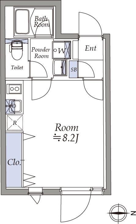 アトリオフラッツ大島(ワンルーム/1階)の間取り写真