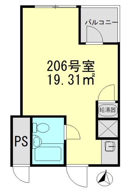 ロジマン西麻布(ワンルーム/2階)の間取り写真