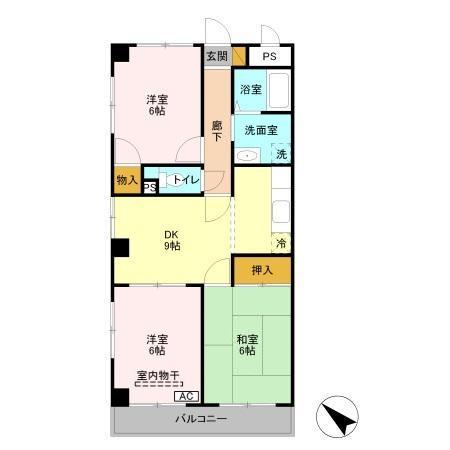 ファミール行徳 3階階 間取り
