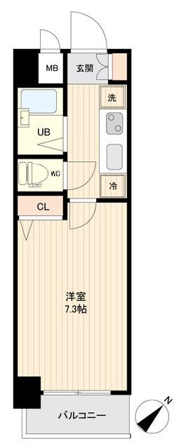 プライムアーバン行徳Ⅰ(1K/3階)の間取り写真