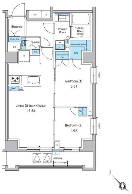 プレディアコート西葛西(2LDK/2階)の間取り写真