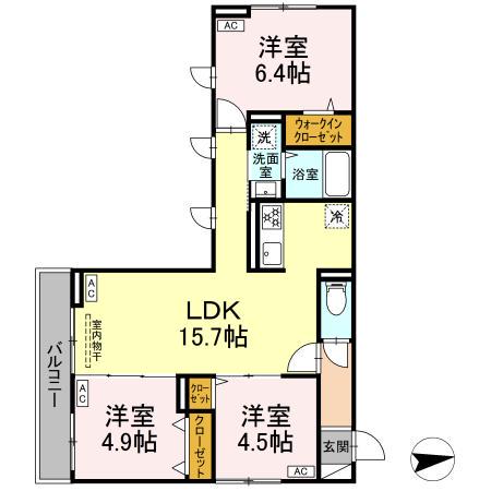 セレスティア東葛西IV(3LDK/2階)の間取り写真