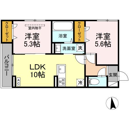 ベルメゾンVII(2LDK/3階)の間取り写真