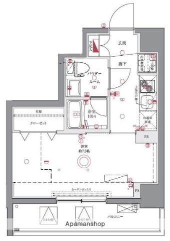 ユリカロゼAZ亀戸Ⅱ(1K/4階)の間取り写真